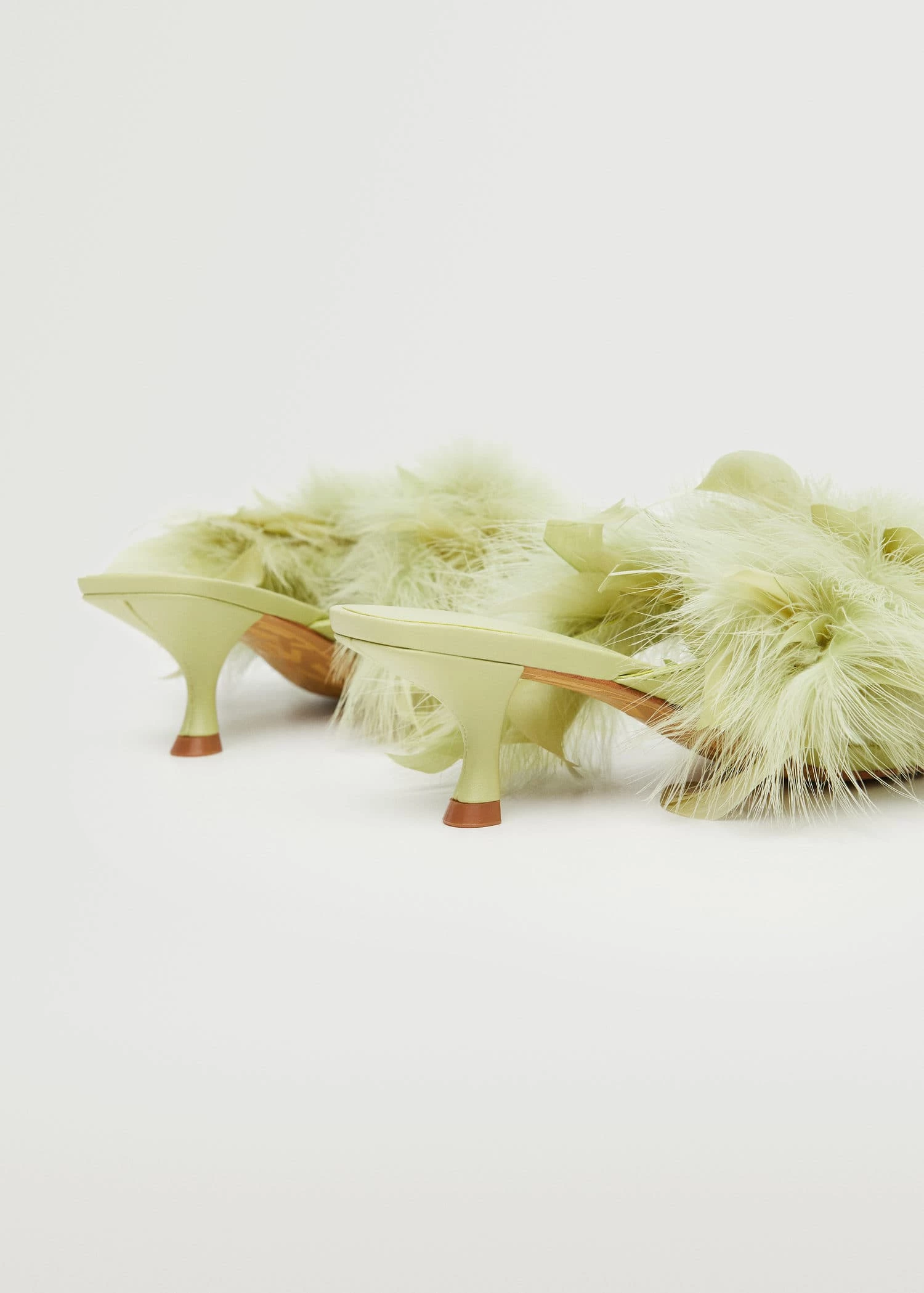 Feather Leather Sandals Pastel Green 6 Feather Leather Sandals Pastel Green - Image 4