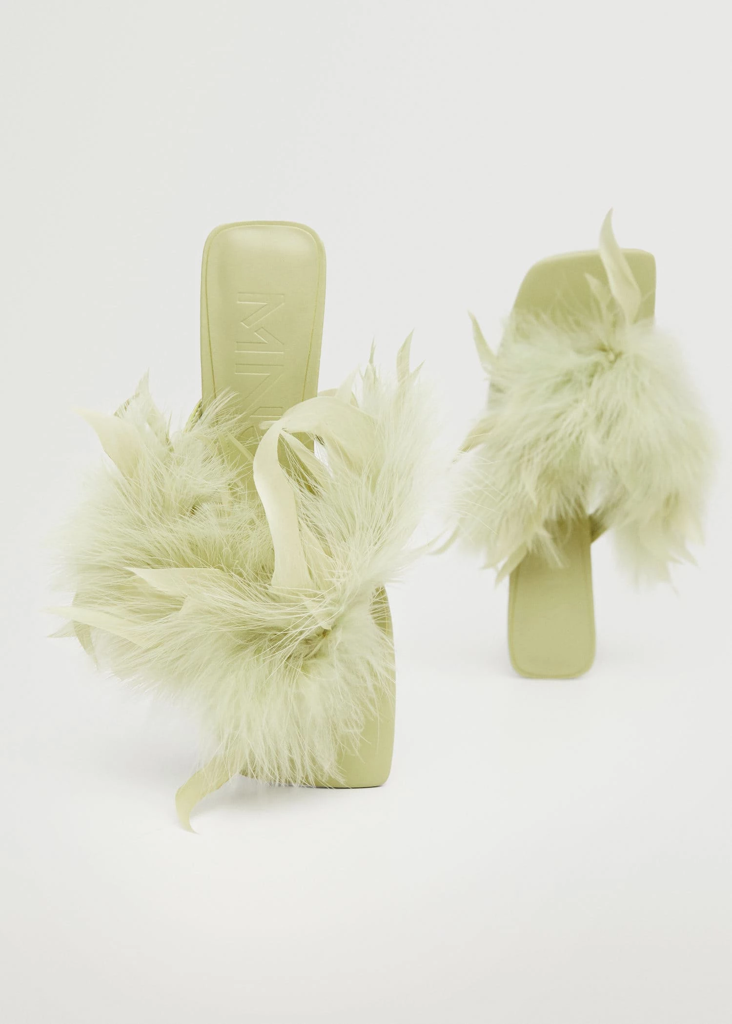 Feather Leather Sandals Pastel Green 8 Feather Leather Sandals Pastel Green - Image 6